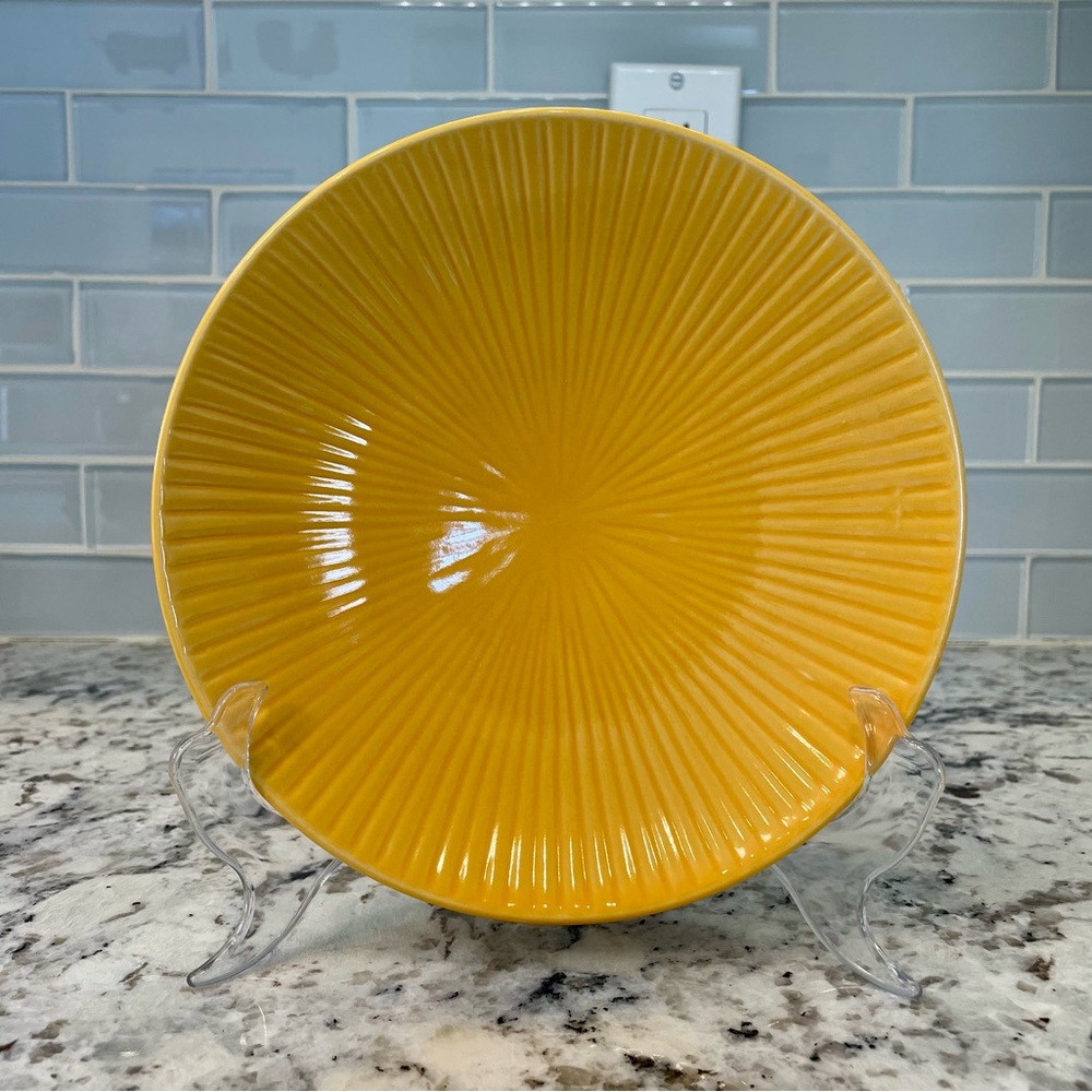 Set of 2 Vintage Yellow Alco Industries "Molded Line" aka “Swirl"